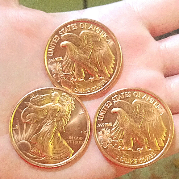 (Set of 10) copper round set bundle of .999 fine copper precious Metals - Picture 3 of 3